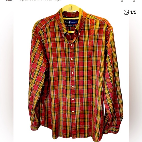 Ralph Lauren Classic fit Blue Label plaid size XL - Picture 6 of 6